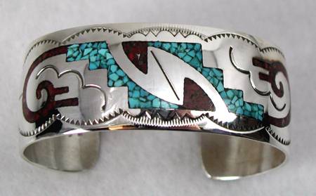 Hand made Native American Indian Jewelry; Navajo Sterling Silver horse bracelet