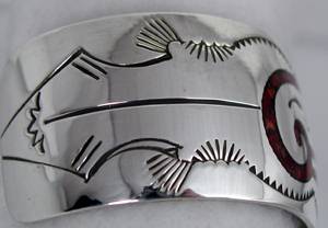 Hand made Native American Indian Jewelry; Navajo Sterling Silver and Turquoise  bracelet