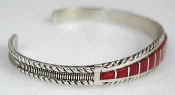 Hand made Native American Indian Jewelry; Navajo Sterling Silver and Turquoise  bracelet