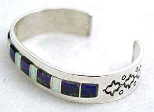 Hand made Native American Indian Jewelry; Navajo Sterling Silver and Turquoise  bracelet