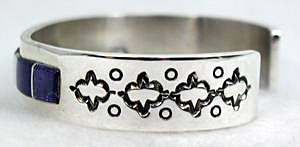 Hand made Native American Indian Jewelry; Navajo Sterling Silver and Turquoise  bracelet