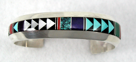 Hand made Native American Indian Jewelry; Navajo Sterling Silver and Turquoise  bracelet