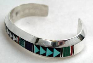 Hand made Native American Indian Jewelry; Navajo Sterling Silver and Turquoise  bracelet