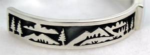 Hand made Native American Indian Jewelry; Navajo Sterling Silver and Turquoise  bracelet