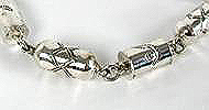 Sterling Silver Native American half bead link  bracelet