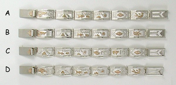 Hand made Native American Indian Jewelry; Navajo Sterling Silver link bracelet