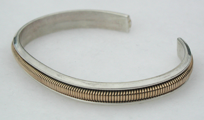 Hand made Native American Indian Jewelry; Navajo Sterling Silver Navajo bracelet