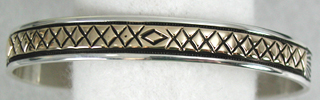 Hand made Native American Indian Jewelry; Navajo Sterling Silver and Gold  bracelet