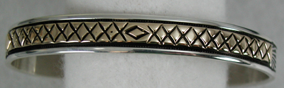 Hand made Native American Indian Jewelry; Navajo Sterling Silver Navajo bracelet
