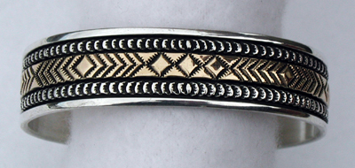 Hand made Native American Indian Jewelry; Navajo Sterling Silver Navajo bracelet