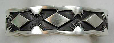 Hand made Native American Indian Jewelry; Navajo Sterling Silver Navajo bracelet