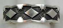 Hand made Native American Indian Jewelry; Navajo Sterling Silver  bracelet
