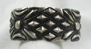 Hand made Native American Indian Jewelry; Navajo Sterling Silver feather bracelet