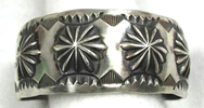 Hand made Native American Indian Jewelry; Navajo Sterling Silver feather bracelet