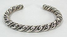 Navajo Sterling Silver Twist Bracelet 