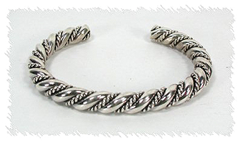 Sterling Silver Navajo Classic Twist Bracelet