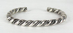Navajo Sterling Silver Twist Bracelet 