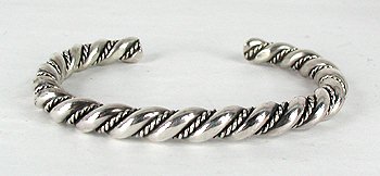 Sterling Silver Navajo  Twist Bracelet