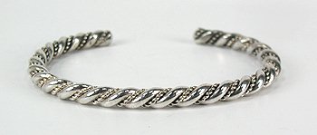 Sterling Silver Navajo  Twist Bracelet