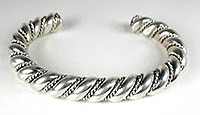 Navajo Sterling Silver Twist Bracelet 