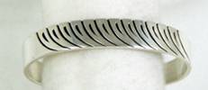 Hand made Native American Indian Jewelry; Navajo Sterling Silver feather bracelet