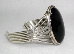 Hand made Native American Indian Jewelry; Navajo Sterling Silver and Turquoise  bracelet