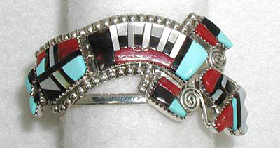Hand made Native American Indian Jewelry; Navajo Sterling Silver horse bracelet