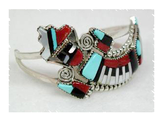 Hand made Native American Indian Jewelry; Navajo Sterling Silver and Turquoise  bracelet