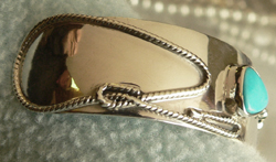 Hand made Native American Indian Jewelry; Navajo Sterling Silver horse bracelet