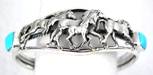 Hand made Native American Indian Jewelry; Navajo Sterling Silver bracelet