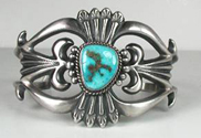 Hand made Native American Indian Jewelry; Navajo Sterling Silver Horse Whisperer bracelet