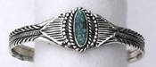 Hand made Native American Indian Jewelry; Navajo Sterling Silver bracelet