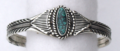 Hand made Native American Indian Jewelry; Navajo Sterling Silver horse bracelet