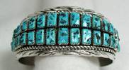 Hand made Native American Indian Jewelry; Navajo Sterling Silver bracelet