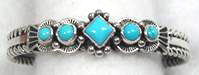 Hand made Native American Indian Jewelry; Navajo Sterling Silver bracelet