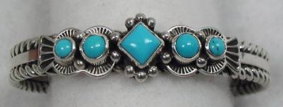 Hand made Native American Indian Jewelry; Navajo Sterling Silver horse bracelet
