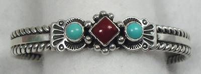 Hand made Native American Indian Jewelry; Navajo Sterling Silver horse bracelet