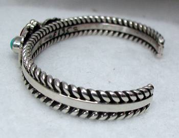 Hand made Native American Indian Jewelry; Navajo Sterling Silver and Turquoise  bracelet