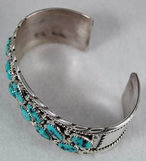 Hand made Native American Indian Jewelry; Navajo Sterling Silver horse bracelet