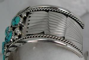 Hand made Native American Indian Jewelry; Navajo Sterling Silver horse bracelet