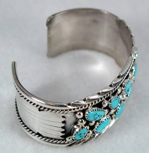 Hand made Native American Indian Jewelry; Navajo Sterling Silver horse bracelet