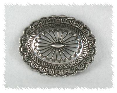 Navajo Sterling Silver Traditional concho belt buckle