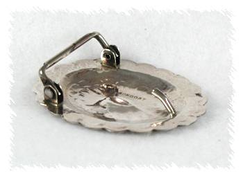 Navajo Sterling Silver Traditional concho belt buckle