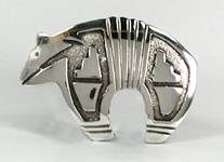 Navajo Sterling Silver Bear Belt Buckle
