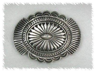Navajo Sterling Silver Stamped belt buckle