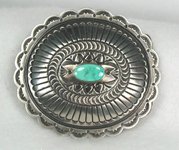 Begay Navajo Sterling Silver Turquoise Belt Buckle