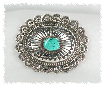 Navajo Sterling Silver Stamped belt buckle
