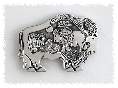 Navajo Sterling Silver Bufallo belt buckle
