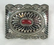 Begay Navajo Sterling Silver Turquoise Belt Buckle