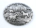 Begay Navajo Sterling Silver Turquoise Belt Buckle
